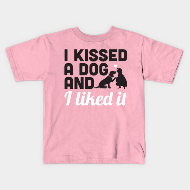 Kissed Dog Kids T-Shirt by nektarinchen